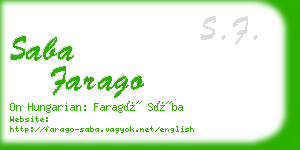 saba farago business card